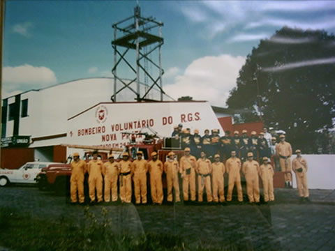 Foto histórica do Corpo de Bombeiros Voluntários de Nova Prata